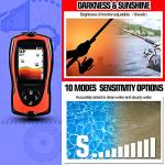 Atibin Wired Portable Fish Finder Display Handheld Monitor Depth Finder Transducer Sonar Sensor Fish Finders LCD Screen