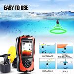 Atibin Wired Portable Fish Finder Display Handheld Monitor Depth Finder Transducer Sonar Sensor Fish Finders LCD Screen