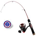 WIDDEN Ice Fishing Rod and Reel Combo, 27" Medium Light Spinning Ice Fishing Pole, Gear with Line and Lures for Trout, Bass, Walleye