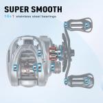 DOVIELLO HICC50 Compact Baitcaster Fishing Reels - 4.7oz Ultra Smooth Fishing Reel with Magnetic Brake, 8.1:1 Speed Ratio and 10+1 Bearing Reels Equipped for Saltwater Outdoor - Right Hand