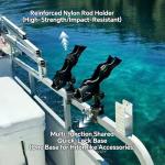 Hitorhike Fishing Rod Holder Universal Fit Kit with Mount Allows for 360-degree Adjustment Kayak Fishing Boat Powerlock Rod Holder (Fishing Rod Holder x2+Round&Square Rail Mount x2)