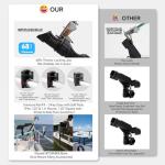 Hitorhike Fishing Rod Holder Universal Fit Kit with Mount Allows for 360-degree Adjustment Kayak Fishing Boat Powerlock Rod Holder (Fishing Rod Holder x2+Round&Square Rail Mount x2)