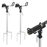 Stedan 2 Pack Fishing Rod Holders Multifunctional Stainless Steel Stand, Ground Fishing Rod Pole Brackets Texture 360 ° Adjustable & Detachable Easy to Carry, Fish Pole Holders for Ground, Beach