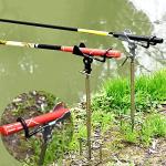 Stedan 2 Pack Fishing Rod Holders Multifunctional Stainless Steel Stand, Ground Fishing Rod Pole Brackets Texture 360 ° Adjustable & Detachable Easy to Carry, Fish Pole Holders for Ground, Beach