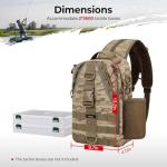 Piscifun Fishing Backpack with Rod Holder, Lightweight Sling Tackle Bag Storge Gear and Equipment, Standard Khaki Camouflage
