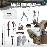 Piscifun Fishing Backpack with Rod Holder, Lightweight Sling Tackle Bag Storge Gear and Equipment, Standard Khaki Camouflage