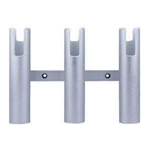 Wall Mount Fishing Rod Holder for Boat, Aluminium 3 Tubes Linked Fishing Rod Rack, Surf Fishing Pole Holders for Garage, Boat Rod Holder for Marine Yacht RV Home