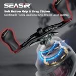 SEASIR DCast Baitcaster Reel, Digital Control Fishing Reel, Ultralight Baitcasting Reel, Freshwater Saltwater, 6.7oz, Max Drag 18.5LB, 7.3:1, 7+1 BB, Carbon Fiber Washer, Grey & Red
