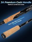 Jenseits 7'0" Spinning Fishing Rod – 2-Piece Carbon Fiber, Medium Heavy Power Extra Fast Action, 3A Cork Handle, Ceramic Guides – Precision Rod for Bass & Salmon Fishing