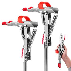 LBW Automatic Spring Fishing Rod Holder for Ground Bank Fishing Pole Holder Hook Setter Adjustable High Sensitivity Stainless Steel Fishing Rod Stand 2 Pack
