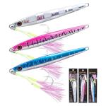 Goture Fishing Jigs,60g 80g 100g 150g Vertical Jig Saltwater Freshwater, Jig Fishing Lures with Double Assist Hooks, Speed Fast Fall Jigs Jigging Spoon Lures, Gifts for Men