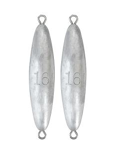 BLUEWING Torpedo Sinker Through Wire Fishing Weight Saltwater Bullet Lead Double Ringed, 16 oz, 2 Pack