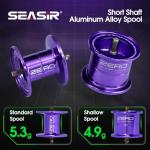 SEASIR Zero119 Ultralight Baitcasting Reel 4.2oz, BFS Fishing Baitcaster Reel, Double Spool, Freshwater Casting, Max Drag 9LB, 8+1 BB, 7.6:1 Ratio, Carbon Fiber Washer, Black & Purple
