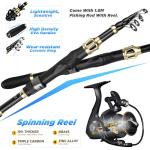 PLUSINNO Fishing Backpack with Fishing Rod and Reel Combos Tackle Boxes, Waterproof Tackle Backpack for Fishing Gear with Rod Holder, Fishing Gifts for Men with Fishing Tool Kit...