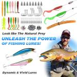 PLUSINNO Fishing Backpack with Fishing Rod and Reel Combos Tackle Boxes, Waterproof Tackle Backpack for Fishing Gear with Rod Holder, Fishing Gifts for Men with Fishing Tool Kit...