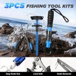 PLUSINNO Fishing Backpack with Fishing Rod and Reel Combos Tackle Boxes, Waterproof Tackle Backpack for Fishing Gear with Rod Holder, Fishing Gifts for Men with Fishing Tool Kit...