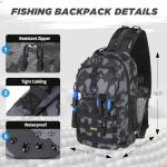 PLUSINNO Fishing Backpack with Fishing Rod and Reel Combos Tackle Boxes, Waterproof Tackle Backpack for Fishing Gear with Rod Holder, Fishing Gifts for Men with Fishing Tool Kit...