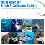 Saltwater Fishing J Hooks,35pcs O'Shaughnessy Forged Stainless Steel 34007 Extra Strong Trolling Long Shank Fishing Hooks for Sea Bass Striper Snapper Saltwater Freshwater