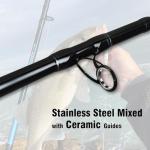 Fiblink 4-Piece 7-Feet Carbon Fiber Boat Fishing Rod Spinning Travel Portable Rod Tournament Fishing Pole for Fresh & Saltwater(Spinning-Blue-H)