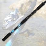 Fiblink 4-Piece 7-Feet Carbon Fiber Boat Fishing Rod Spinning Travel Portable Rod Tournament Fishing Pole for Fresh & Saltwater(Spinning-Blue-H)