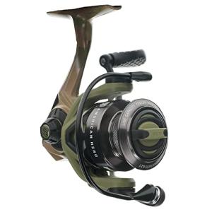 Lew's American Hero Tier 1 Spinning Reel, 10+1 Stainless Steel Ball Bearings, Size 300, 6.2:1 Gear Ratio, Right or Left-Hand Retrieve, Multicam
