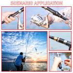 Telescopic Fishing Rod Combo - 2PCS 7.89FT Collapsible Carbon Fiber Pole Set, Spinning Reel Lures Lines Kits with Carrier Bag for Travel Saltwater Freshwater Fishing Gifts for Adults Beginer