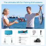 Seesii Cordless Electric Fillet Knife with 4 Blades, High Speed Rechargeble Filet Knife for Fish, Non-Slip Grip, Safety Lock, Storage Bag Complete Kit for Filleting and Meat Slicing