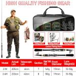 Telescopic Fishing Rod Combo - 2PCS 7.89FT Collapsible Carbon Fiber Pole Set, Spinning Reel Lures Lines Kits with Carrier Bag for Travel Saltwater Freshwater Fishing Gifts for Adults Beginer