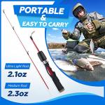 PLUSINNO Ultralight Ice Fishing Rod and Reel Combo, 25”/26”/27”/28” Sensitive Ice Fishing Pole Ice Fishing Gear for Walleye Perch Panfish Bluegill-G