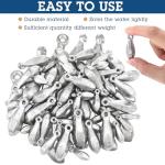 Glimin 22 Pieces Fishing Weights Sinker Kit Rig Fishing Weights Sinker Weights Bank Sinker Saltwater Fishing Sinkers Bass Fishing Casting in 1 Oz, 2 Oz, 3 Oz, 4 Oz, 5 Oz, 6 oz