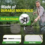 8-Inch Fishing Net - Lightweight Aluminum, Steel, and Nylon Bait Net for Catch and Release or Sport Fishing in Salt and Freshwater by Wakeman