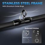 KastKing Spartacus II Plus Twin-Tip Spinning & Casting Rods, IM6 Graphite Blanks, Stainless Steel Frame with Zirconium Oxide Rings, 2-Piece Rods with Extra Tip Section, PTS, No-Slip Grip, Hook Keeper