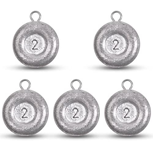 Disc Sinkers Fishing Weights, Coin Sinkers Weights Saltwater Surf Fishing Weights Catfishing Gear Tackle 8oz 6oz 5oz 4oz 3oz 2oz 1oz