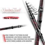 QudraKast Fishing Rod and Reel Combos - High Carbon Fiber Telescopic Fishing Pole and 12+1 Full Metal Ultra Smooth Spinning Reel with X-Warping Pattern Design 1.8M (Not Include Fishing Accessories)