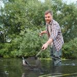 8-Inch Fishing Net - Lightweight Aluminum, Steel, and Nylon Bait Net for Catch and Release or Sport Fishing in Salt and Freshwater by Wakeman