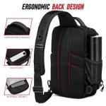 oinitiry Fishing Sling Bag, Fishing Bag With Rod Holder Fixed Stickers, MOLLE System, Soft Bait & Gear Storage, Gift for Men Black