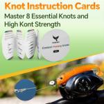 POWJOY 20lb Clear Monofilament Fishing Line 600Yds for Freshwater & Saltwater - No-Tangle Snap Ring Design, Low Stretch Nylon with Knot Instruction Cards, Invisible Mono String for Hanging Decorations