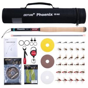 Goture Tenkara Fishing Rod Kit with Rod Tube, Telescopic Fly Fishing Rod 12FT, Cork Handle, Tenkara Starter Full Rod Kit, Boxed Gift Set