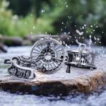 SF Premium SF005 Fly Fishing Reel Aircraft-Grade Aluminum 5/6/7 WT Dust-Proof Sealed Drag Free Reel Case Perfect for Trout & Bass with Protective Reel Bag