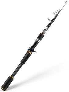 Jenseits Telescopic Fishing Rod, Casting Travel Fishing Rod -24 Ton Carbon Fiber,M/F Action, Comfortable EVA Handle, Pocket Fishing Pole for Bass Trout Fishing