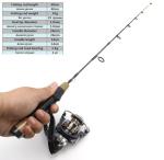 KTGCOZS Ultra Light Short Ice Fishing Rod 23.6" Portable Spinning Pole Winter Fishing Tackle