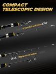 Jenseits Telescopic Fishing Rod, Casting Travel Fishing Rod -24 Ton Carbon Fiber,M/F Action, Comfortable EVA Handle, Pocket Fishing Pole for Bass Trout Fishing