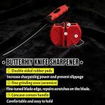 SYMI SMMR 2-Piece Fish Fillet Knife Set, 5-Inch and 7-Inch Stainless Steel Fillet Knives with Sharpener, Non-Slip Handles, Fish Cleaning Knives for Fishing, Camping, and Outdoor Cooking, Red & Blue