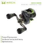 Lew's Mach 2 Baitcast Reel, 9+1 Stainless Steel Ball Bearings, 7.5:1 Gear Ratio, Right-Hand Retrieve, Black/Green