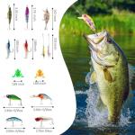 24-Piece Fishing Lure Kit Tackle Box Set - Premium Bass Lures Variety Pack with Poppers, Minnows, Frogs & Soft Baits - Freshwater Saltwater Gift for Men Dad Husband