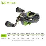 Lew's Mach 2 Baitcast Reel, 9+1 Stainless Steel Ball Bearings, 7.5:1 Gear Ratio, Right-Hand Retrieve, Black/Green