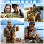 PLUSINNO Fishing Lures, 128Pcs All-in-One Fishing Tackle Box with Step-by-Step Handbook, Fishing Gear & Bait Accessories Kit for Freshwater Bass, Ideal Fishing Gifts for Men, Father & Beginners