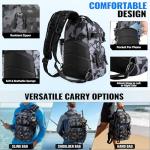 PLUSINNO Fishing Gear,Fsihing Backpack with Floating Fishing Net,Tackle Boxes,Waterproof Fishing Tackle Bag,Fishing Gifts for Men