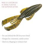 Strike King Rage Bug Fishing Lure, Soft Plastic Craw, Green Pumpkin, 4-Inches, 7-Pack