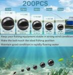 200/350 Pcs Premium Split Shot Fishing Weights Sinkers, Removable Leakproof Fly Fishing Split Shot for Freshwater & Saltwater， Bass Trout Circular Accessories - 5/6 Sizes(Round 200)